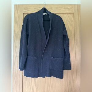 LOFT Navy & White Flecked Cardigan | Size L